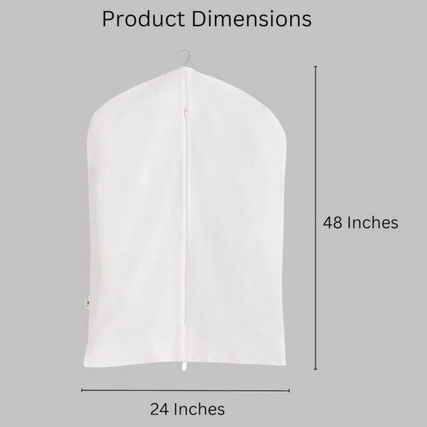 Premium 100% Cotton Garment Bags – 48" Off-White Canvas Suit Cover with YKK Zipper – Breathable, Dust-Proof Storage for Suits, Coats, Dresses, Jackets & Travel/Closet Use