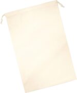 Organic Premium Cotton Stuff Bag (W266) - Gym Laundry Storage Bag - Natural (XS)