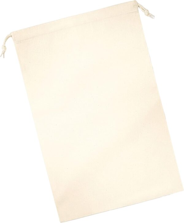 Organic Premium Cotton Stuff Bag (W266) - Gym Laundry Storage Bag - Natural (XS)