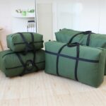 Canvas Extra Large Storage Bags Duffle Bags Organizer Bags for Space Saving Moving Storage (100L, Black)