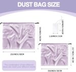 2 Pack Silky Dust Bags for Handbags, Luxury Lavender Satin Dust Cover Bag Silk Drawstring Bag Handbag Protector Travel Storage Pouch for Purse Shoes Boots(19.6 x 15.7 In + 23.6 x 19.6 In)