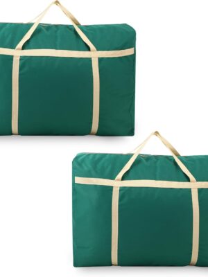 Extra Large Moving Bags,Oversized Moving Supplies Storage Bags,Space Saver Totes,Heavy Duty Duffel Bag with Sturdy Zippers and Strong Handles,Moving Boxes Alternativ (Darkgreen,2Pack)