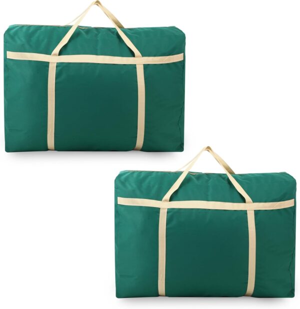 Extra Large Moving Bags,Oversized Moving Supplies Storage Bags,Space Saver Totes,Heavy Duty Duffel Bag with Sturdy Zippers and Strong Handles,Moving Boxes Alternativ (Darkgreen,2Pack)