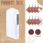 2 Set 40'' Cotton Garment Bag for Hanging Clothes and Storage with Cedar Blocks for Fresh Smell and Moth Protection Sandpaper for Suits Fur Coats Leather Jackets Sweaters