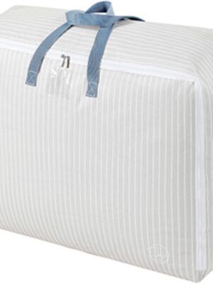 118L Storage Bag for Travel, Move or Store Clothes, Comforters, Blankets, Bedding, Pillows, Stuffed Toys, Jackets, Label Tag, Zippered, Sturdy Handles (White, X-Large)