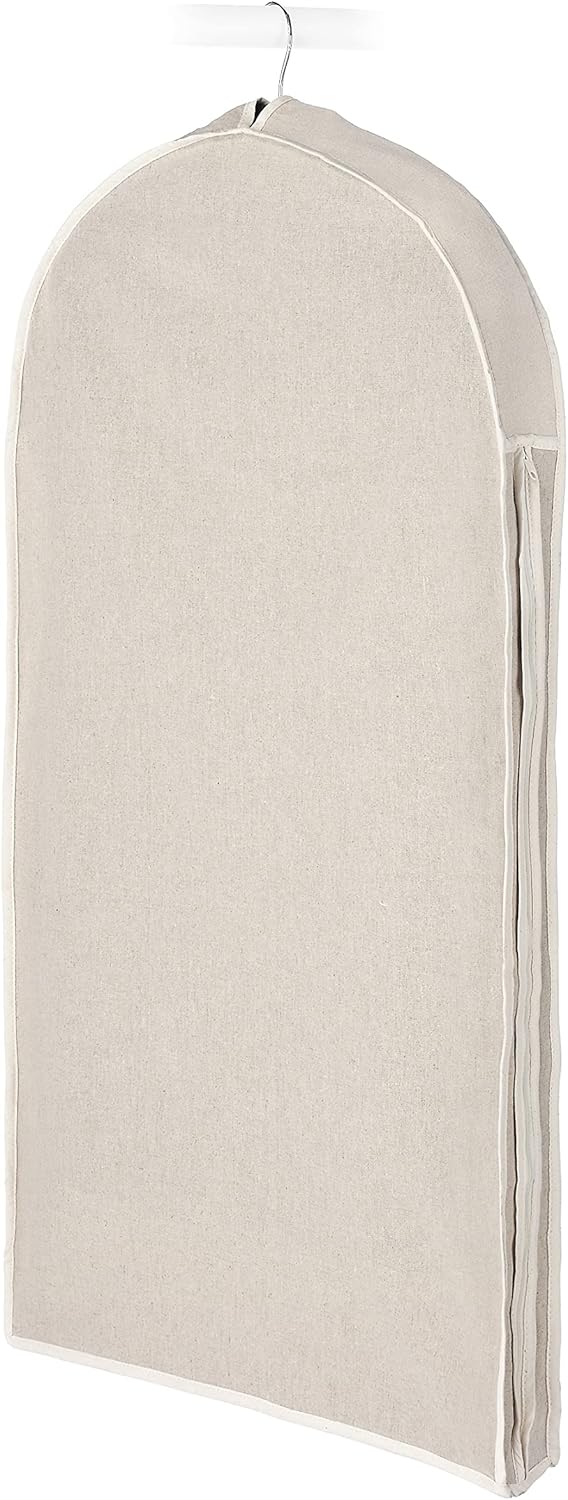 Zippered Garment Bag Natural Linen, Large