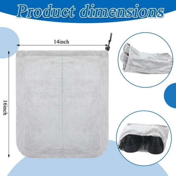 4 Pcs Travel Shoe Bags Spandex Shoes Pouch with Interior Divider and Drawstring for Women Men Luggage Packing Organizer