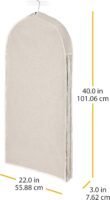Zippered Garment Bag Natural Linen, Large