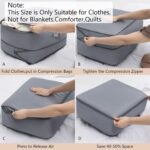 4 Pack Compression Bags for Storage,Ultra Space Saving Self Compression Organizer Bags,Sweater Organizer for Closet,Clothes Storage Bag (Gray,Large)