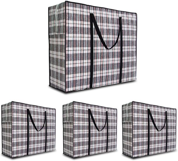 Heavy Duty Extra Large Moving Bags, 168L Jumbo Organizer Storage Bags With Durable Zipper, Water Resistant Totes, Carrying Bag, Camping Bag for Clothes, Bedding, Comforter, Pillow, Moving(Set of 4)