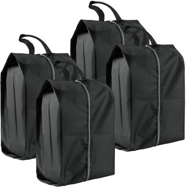 Shoe Bags for Travel, 4 Pack Extra Durable Travel Shoe Bags for Storage and Packing, Reusable Water-proof Shoe Bag with Smooth Zipper, Portable Travel Essentials