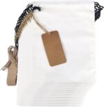Organic Cotton Produce Bags - Medium 6x8 Inch - 12 Pcs Reusable Muslin Storage Bags with Drawstrings - Canvas Bags - Biodegradable Fabric Bags - Snack Bags - Cloth Bags (Medium 6x8'')