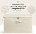 3-Pack Large Canvas Comforter Storage Bags for Clothes Sweater Clothes Organizer with Dual Zipper Three Carrying Handles for Blanket Closet Storage Container