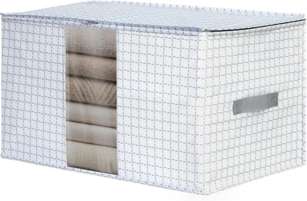 95L Large Freestanding Storage Bags, 3-Pack Waterproof Clothes Storage Bins Foldable Closet Organizers with 2 Durable Handles & Zipper for Blanket, Comforters, Bed Sheets, Pillows, Toys