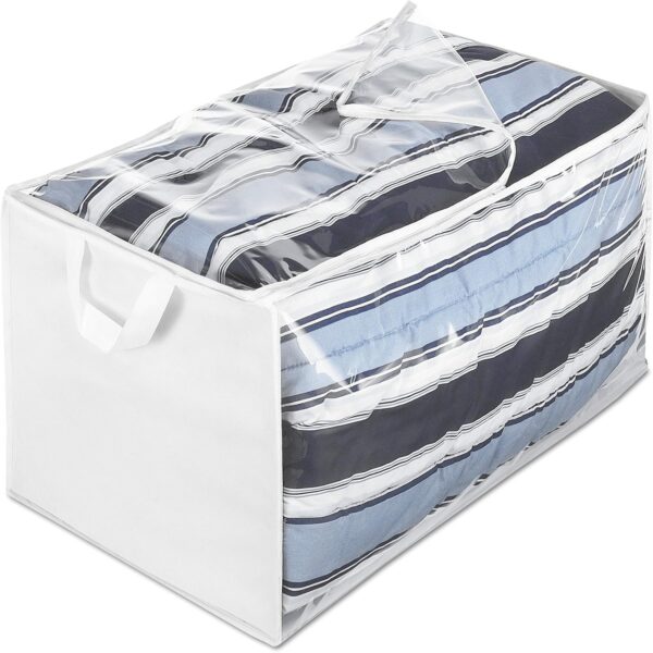 Zippered Jumbo Storage Bag, 29"L x 17.5"W x 15.5"H, White / Clear