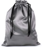 Dust Cover Storage Bags Thick Silk Cloth Pouch with Drawstring For Luxuries Handbags Tote Purses Shoes Boots, Silver (12.6 x 15.7 in)