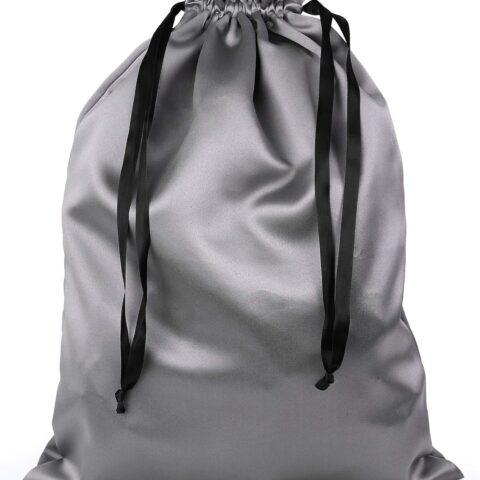 Dust Cover Storage Bags Thick Silk Cloth Pouch with Drawstring For Luxuries Handbags Tote Purses Shoes Boots, Silver (12.6 x 15.7 in)